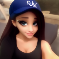 Ariana Grande selfie with baseball cap